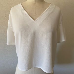 White V-beck crop top